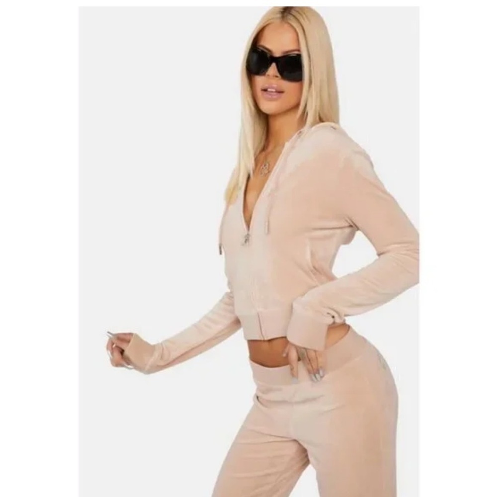 ❤️JUICY COUTURE SIGNATURE Y2K BEDAZZLED OB BLING VELOUR ZIP-UP HOODIE NWT - Picture 5 of 9